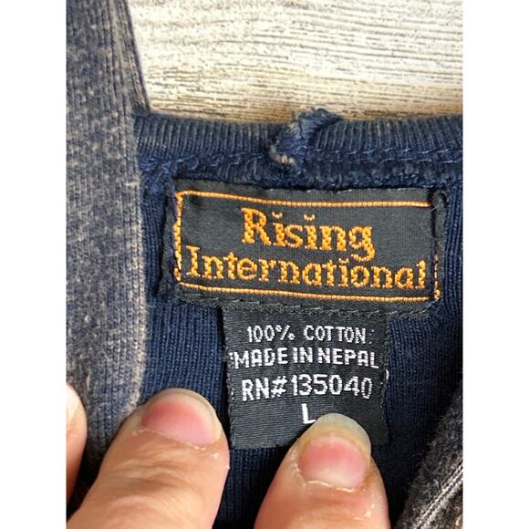 Rising International Women’s L Multicolor Embroidered Zip-Up Hoodie Sweatshirt - Picture 3 of 6